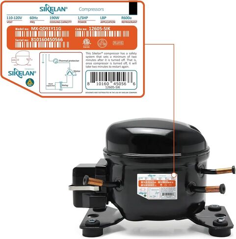 Sikelan Refrigerator Compressor Kit 1/5HP - R600A in Saudi Arabia