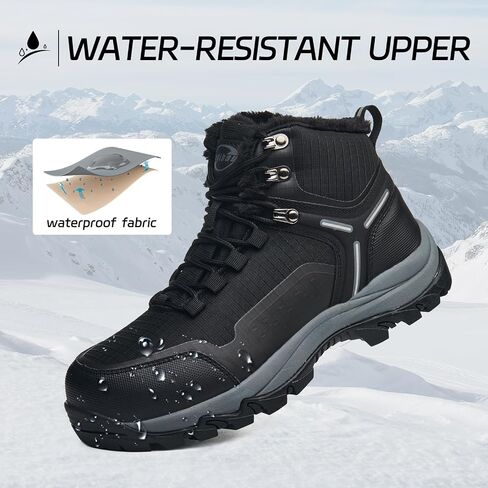 Snow Boots for Women Waterproof Ankle Booties Winter Hiking Boot Durable Warm Fur Lined Boot Non-Slip Warm Climbing Shoes Walking, Cold Weather in Saudi Arabia