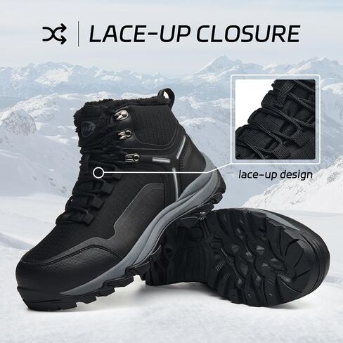 Snow Boots for Women Waterproof Ankle Booties Winter Hiking Boot Durable Warm Fur Lined Boot Non-Slip Warm Climbing Shoes Walking, Cold Weather in Saudi Arabia