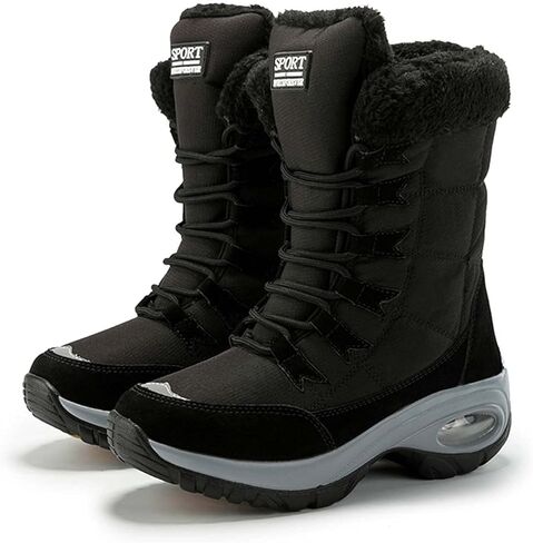 أحذية الثلوج النسائية من Eliogn أحذية شتوية دافئة من القطيفة ومضادة للانزلاق ومقاومة للماء للاستخدام في الهواء الطلق in Kuwait