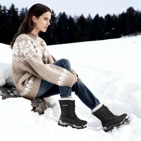 Women's Snow boots Winter boots For Women Waterproof Insulated Ladies Black Winter Ankle Boots 2025 Cute Hiking Work Boots For Women 8 Inch in Saudi Arabia