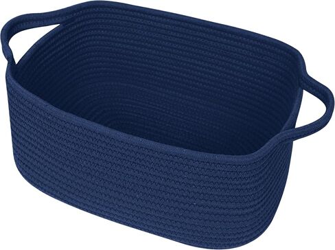 Cute White Woven Basket, Empty Gift Basket for Christmas, Thanksgiving, Easter, Birthday, Cotton Rope Storage Bin with Handle for Gifts, Toy, Blanket, Cat Dog Toy Box, Baby Nursery Organizer in Saudi Arabia