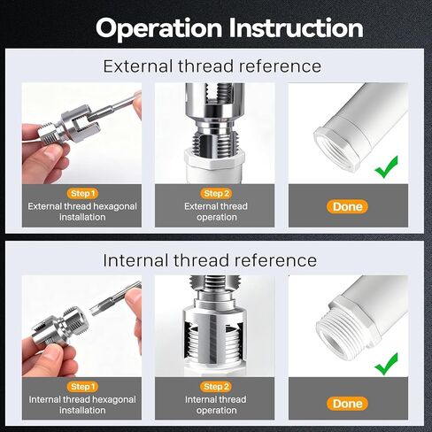 PVC Pipe Threader Cutting Tool - 2PCS Integrated Internal & External Pipe Threading Tool Electric Drill Compatible PVC Pipe Threader Kit, Pipe Sizes Rethreading Tool (1/2"+3/4") in Saudi Arabia