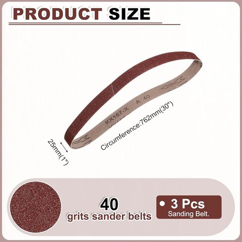 HARFINGTON 1/2 x 24 Inch Sanding Belts, 10 Pcs 36 Grit Aluminum Oxide Abrasive Belt Sander File Belt for Woodworking, Metal Polishing, Knife Sharpener in Saudi Arabia