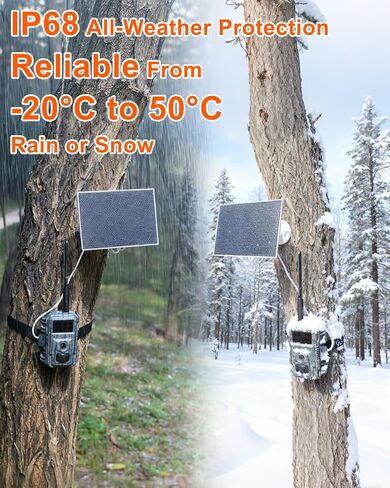 كاميرا Vatony 4G الخلوية - مع زاوية عريضة 2K 48 ميجابكسل 120 درجة، رؤية ليلية تصل إلى 100 قدم، كاميرا صيد تعمل بالطاقة الشمسية مع تخزين SD، مقاومة للماء IP68، كاميرا للحياة البرية تعمل بالحركة in Kuwait