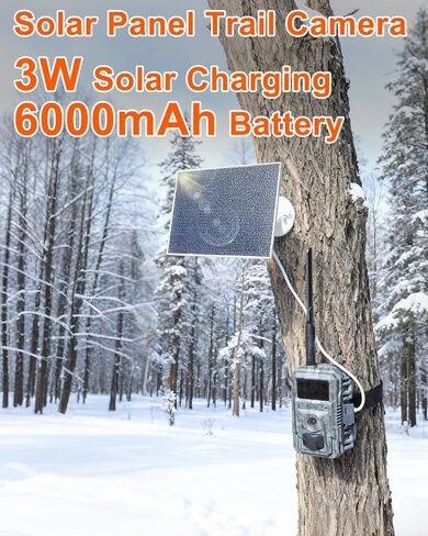 كاميرا Vatony 4G الخلوية - مع زاوية عريضة 2K 48 ميجابكسل 120 درجة، رؤية ليلية تصل إلى 100 قدم، كاميرا صيد تعمل بالطاقة الشمسية مع تخزين SD، مقاومة للماء IP68، كاميرا للحياة البرية تعمل بالحركة in Kuwait