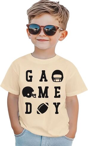 KEKEMI Football Shirts for Toddler Baby Boys Funny Game Day T-Shirt Ballgame Outfit Football Fans Gift Tees Cute Sports Tops in Saudi Arabia