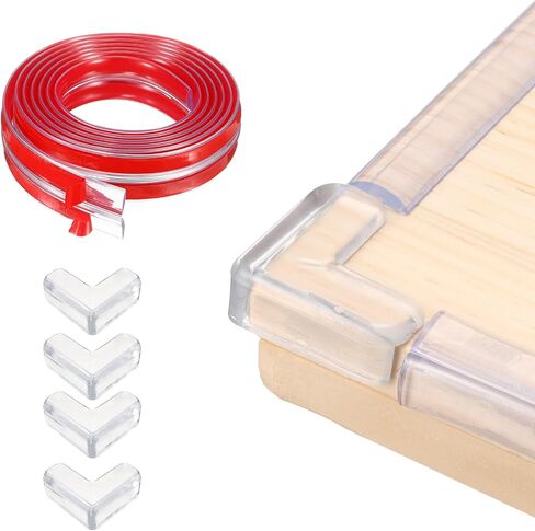 uxcell Edge Protector, 9.8ft (3Meter) x 0.6" (15MM) Clear Furniture Corner Guard PVC Strong Adhesive Proofing Edge Safety Bumpers with 4 Corners Guards for Table Cabinets in Saudi Arabia