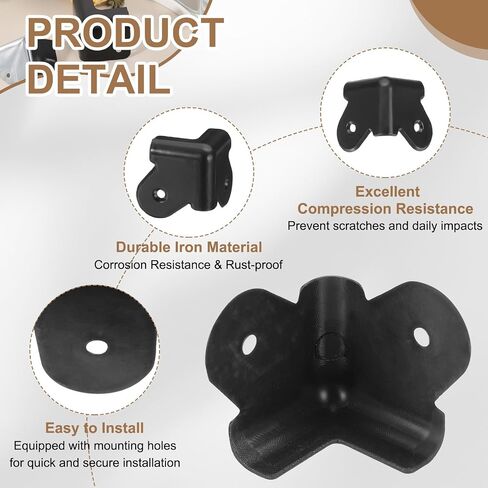 uxcell 8Pcs 1.48" x 1.18" Speaker Corner Protectors, Plastic Box Corner Edge Guard for Speaker, Guitar, Stage, Cabinets, Accessories Replacement, Black in Saudi Arabia