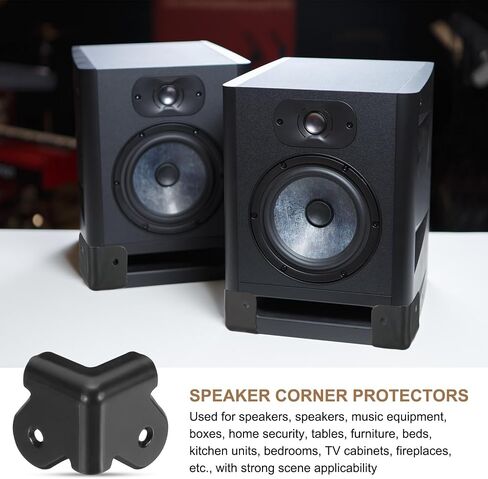 uxcell 8Pcs 1.48" x 1.18" Speaker Corner Protectors, Plastic Box Corner Edge Guard for Speaker, Guitar, Stage, Cabinets, Accessories Replacement, Black in Saudi Arabia