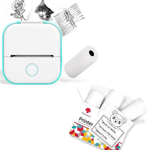 Phomemo T02 Green Portable Sticker Printer - Inkless Bluetooth Thermal Pocket Printer for Study Notes, Stickers, Photos, DIY Printing in Saudi Arabia