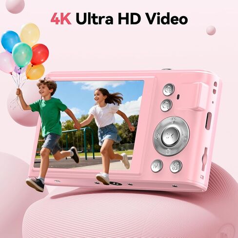 كاميرا رقمية 4K للأطفال: كاميرات بدقة 48 ميجابكسل للتصوير الفوتوغرافي للمراهقين - هدايا كاميرا صور ذات تركيز تلقائي للأطفال الذين تتراوح أعمارهم بين 5 و18 عامًا - كاميرا مدمجة للمبتدئين - كاميرات رقمية صوب والتقط مع بطاقة TF سعة 32 جيجابايت in Saudi Arabia