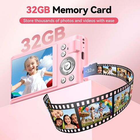 كاميرا رقمية 4K للأطفال: كاميرات بدقة 48 ميجابكسل للتصوير الفوتوغرافي للمراهقين - هدايا كاميرا صور ذات تركيز تلقائي للأطفال الذين تتراوح أعمارهم بين 5 و18 عامًا - كاميرا مدمجة للمبتدئين - كاميرات رقمية صوب والتقط مع بطاقة TF سعة 32 جيجابايت in Saudi Arabia