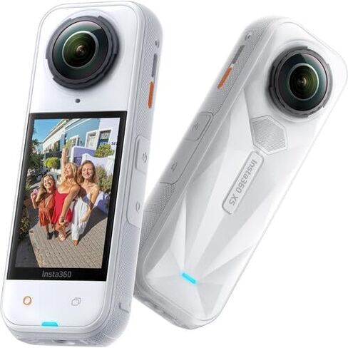 Insta360 X5 8K 360 Waterproof Action Camera (White) | 1/1.28" Sensors, PureVideo AI, Stabilization, 185-Min Battery Life, Rugged Build (CINSAAHA_X532) + 50-in-1 Accessory Kit + 64GB Card + More in Saudi Arabia