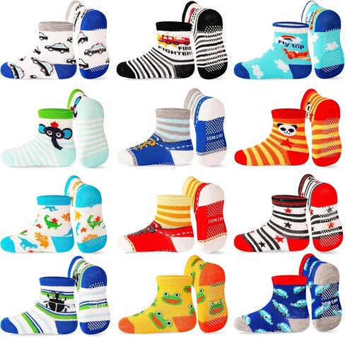 ELUTONG Toddler Grip Socks Non Slip Crew Grippy Socks for Toddlers Boys Kids Infants Baby, 1-7T in Saudi Arabia