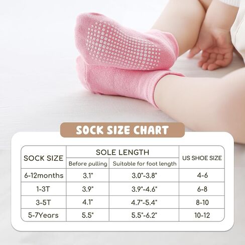 Non Slip Grip Ankle Baby Socks 12 Pack for Toddler Boys and Girls Kids Infant Baby Cute Cotton Socks in Saudi Arabia