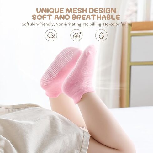 Non Slip Grip Ankle Baby Socks 12 Pack for Toddler Boys and Girls Kids Infant Baby Cute Cotton Socks in Saudi Arabia