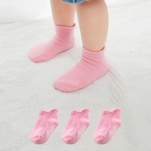 Non Slip Grip Ankle Baby Socks 12 Pack for Toddler Boys and Girls Kids Infant Baby Cute Cotton Socks in Saudi Arabia