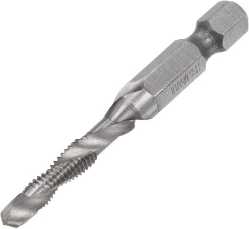Combination Drill and Tap Bit, 1/4" Hex Shank M5 x 0.8 Metric Uncoated High Speed Steel 4341 Spiral Flute Drilling Tapping Tool in Saudi Arabia