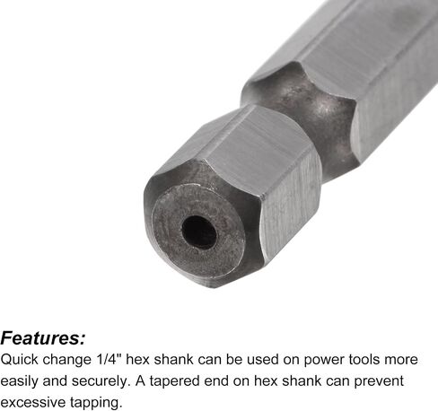 Combination Drill and Tap Bit, 1/4" Hex Shank M5 x 0.8 Metric Uncoated High Speed Steel 4341 Spiral Flute Drilling Tapping Tool in Saudi Arabia