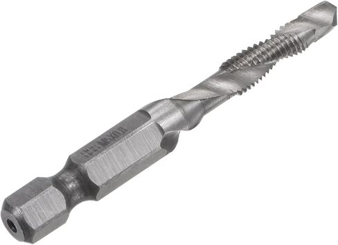 Combination Drill and Tap Bit, 1/4" Hex Shank M5 x 0.8 Metric Uncoated High Speed Steel 4341 Spiral Flute Drilling Tapping Tool in Saudi Arabia