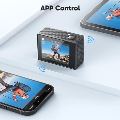 كاميرا أكشن AKASO EK7000 4K30fps مع مجموعة ملحقات بطاقة الذاكرة MicroSDXC U3 سعة 256 جيجابايت، كاميرا مقاومة للماء فائقة الدقة 131 قدم EIS WiFi وجهاز تحكم عن بعد 4X تكبير كاميرا تحت الماء in Saudi Arabia