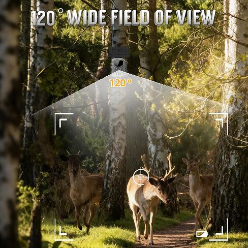 كاميرا Trail Camera 8K 60MP تعمل بالطاقة الشمسية واي فاي مع رؤية ليلية - بطارية مدمجة 7800 مللي أمبير في الساعة، مقاومة للماء IP66، تنشيط الحركة، بطاقة ذاكرة 32 جيجابايت، التحكم في التطبيق in Saudi Arabia