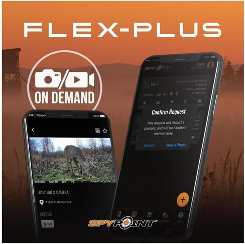 Spypoint Flex-Plus Cellular Trail Camera 36MP Photos 1080p Videos Dual-SIM LTE GPS Extended Battery Bundle with MicroSD 32GB and Card Reader (3 Items) in Saudi Arabia
