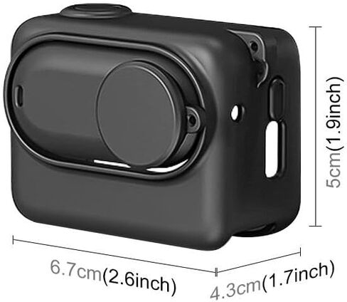 for Insta360 GO 3S PULUZ Camera Charging Box Silicone Cover with Lens Cap & Strap (Black) in Saudi Arabia