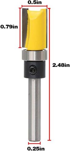 3PCS Router Bits for Woodworking Router Bit Set 1/4 Shank Straight Carbide Alloy Wood-Working Milling Cutter 1/4" Shank Dia Top Bearing Flush Trim Routers Bit Wood-Working Milling Cutter in Saudi Arabia