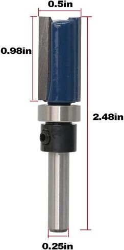 3PCS Router Bits for Woodworking Router Bit Set 1/4 Shank Straight Carbide Alloy Wood-Working Milling Cutter 1/4" Shank Dia Top Bearing Flush Trim Routers Bit Wood-Working Milling Cutter in Saudi Arabia