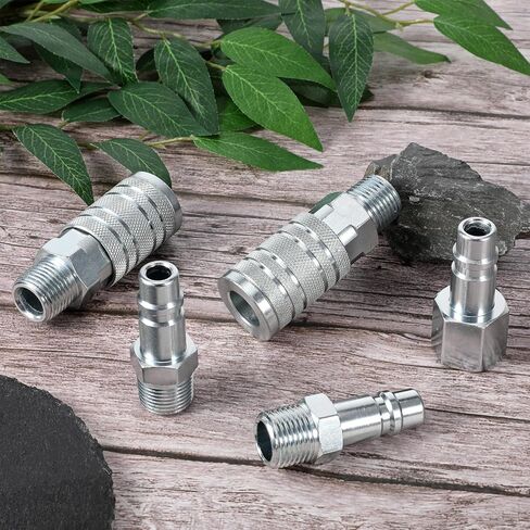 مجموعة تركيبات خرطوم الهواء 1/2 بوصة، قارنة توصيل الهواء الصناعية، 2 قطعة I/M من النوع الصناعي مع 1/2 بوصة MNPT، 3 قطع مقابس مع 1/2 بوصة NPT، تركيبات توصيل سريعة من الفولاذ 300PSI in Kuwait