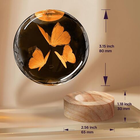 3D Axolotl Crystal Ball Night Light with 16 Color LED Wooden Base, Upgraded 3.15 Inch Axolotl Glass Ball Lamp with Remote Control Cool Desk Decor Gifts for Kids Girls Boys Friends Fans in Saudi Arabia