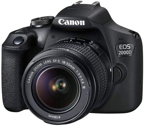 مجموعة كاميرا Canon EOS 2000D Rebel T7 مع عدسة EF-S مقاس 18-55 مم f/3.5-5.6 III + حزمة ملحقات + قطعة قماش من TopKnotch Deals in Kuwait