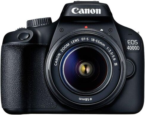 Canon EOS 4000D / Rebel T100 DSLR Camera 18-55mm & 75-300mm Lens + ZeeTech Accessory Bundle with 2 Pack SanDisk 128GB Memory Card, Case, Tripod and Telephoto & Wideangle Lenses Kit (Renewed) in Saudi Arabia