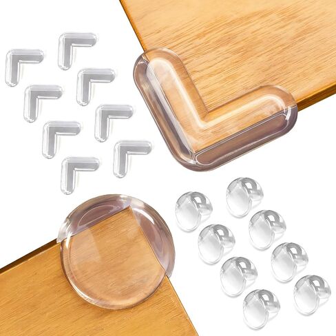 16 Pack Corner Protector Baby Proofing Corners and Edges Table Corner Protectors for Furniture Baby Safety Covers Clear Corner Guards & Edge Protectors Sharp Corner Bumpers (L Shaped+Ball Shaped) in Saudi Arabia