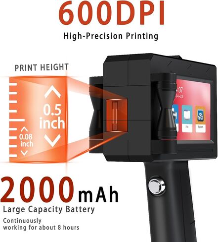 Handheld Inkjet Printer with 2 Quick-Drying Ink Cartridge in Saudi Arabia