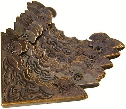 20PCS/lot Antique Corner Metal Corner Jewelry Box Wooden Box Packaging Box Four Sided Edge Binding Right Angle Flower Vintage Hardware Accessories in Saudi Arabia