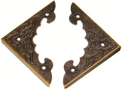 20PCS/lot Antique Corner Metal Corner Jewelry Box Wooden Box Packaging Box Four Sided Edge Binding Right Angle Flower Vintage Hardware Accessories in Saudi Arabia