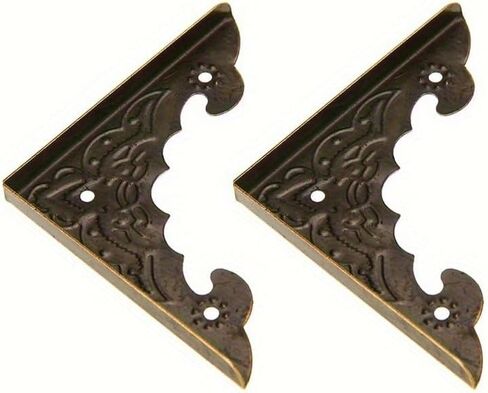 20PCS/lot Antique Corner Metal Corner Jewelry Box Wooden Box Packaging Box Four Sided Edge Binding Right Angle Flower Vintage Hardware Accessories in Saudi Arabia