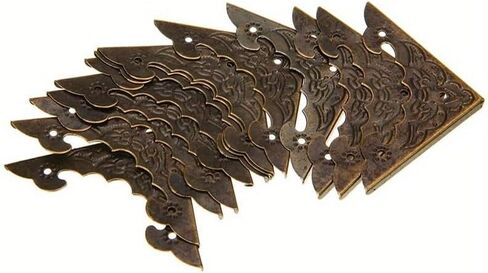 20PCS/lot Antique Corner Metal Corner Jewelry Box Wooden Box Packaging Box Four Sided Edge Binding Right Angle Flower Vintage Hardware Accessories in Saudi Arabia