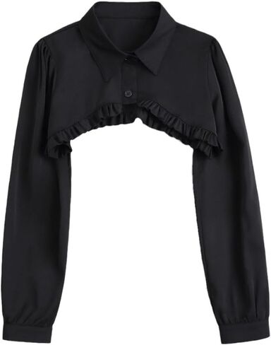 Detachable Blouse False Collar Half Shirt Long Sleeved Fake Collar Crop Top For Women in Saudi Arabia