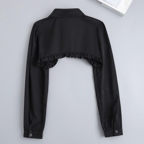 Detachable Blouse False Collar Half Shirt Long Sleeved Fake Collar Crop Top For Women in Saudi Arabia