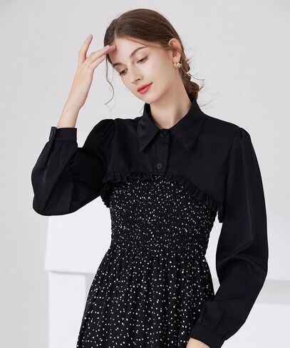 Detachable Blouse False Collar Half Shirt Long Sleeved Fake Collar Crop Top For Women in Saudi Arabia