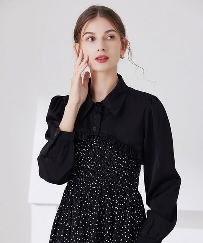 Detachable Blouse False Collar Half Shirt Long Sleeved Fake Collar Crop Top For Women in Saudi Arabia