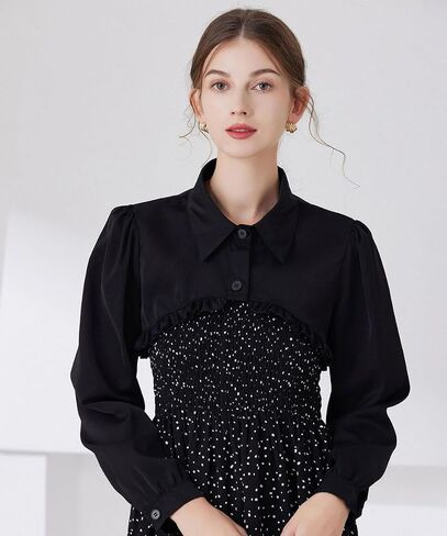 Detachable Blouse False Collar Half Shirt Long Sleeved Fake Collar Crop Top For Women in Saudi Arabia