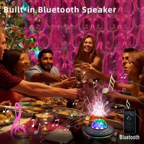Mycket Star Projector, Galaxy Projector Light, Ocean Wave LED Night Light Lamp, Night Light Projector with Remote 360°Rotating Sleep Soothing Colors Changing Music Bluetooth Speaker Timer for Bedroom in Kuwait