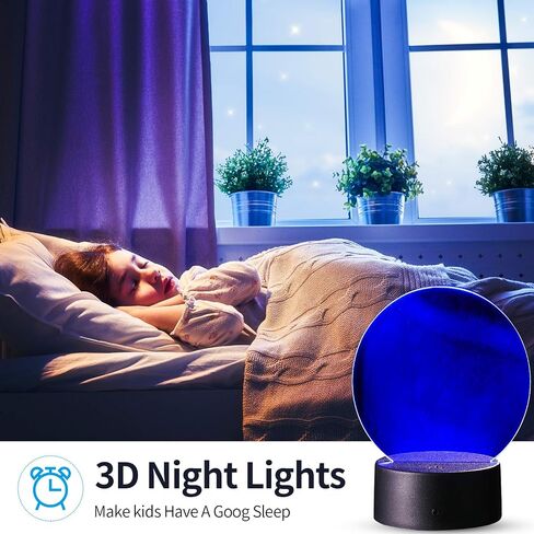 Honoson 4 Pcs 3D Night LED Light Lamp Base with 4 Pcs Clear Acrylic Sheets Remote Control USB Cable Adjustable 16 Colors 4 Modes Base Show Stand for Christmas Room Restaurant Bar Shop(Black Style) in Saudi Arabia