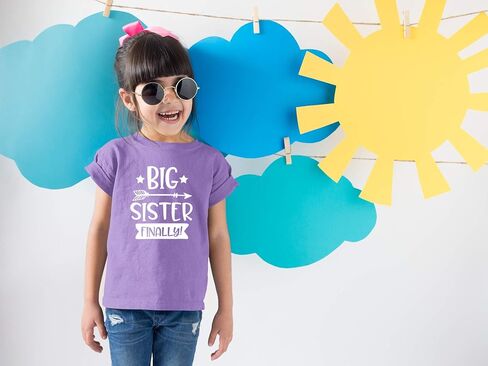 قمصان إعلان الأخوة من Olive Loves Apple Big Sister أخيرًا لملابس الأخوة والرضع والفتيات الصغار in Saudi Arabia