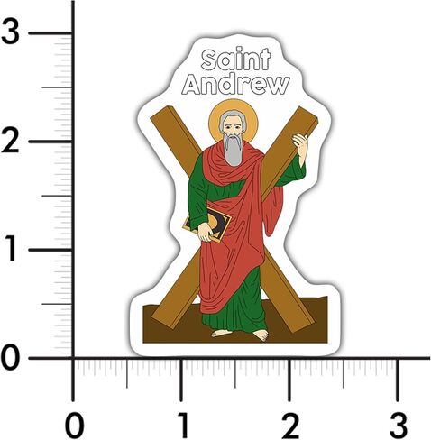 (8 PCS) Saint Andrew Stickers - Christian Catholic Gift Waterproof Vinyl Sticker Decal for Laptop Water Bottle or Car 3 Inches in Saudi Arabia